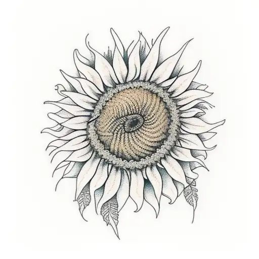 Sunflower Leg Sleeve With Ferns And Turquoise