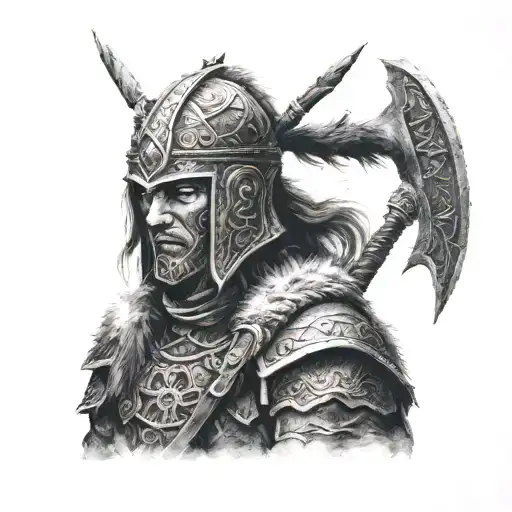 Dark Slavic Warrior In The Cold