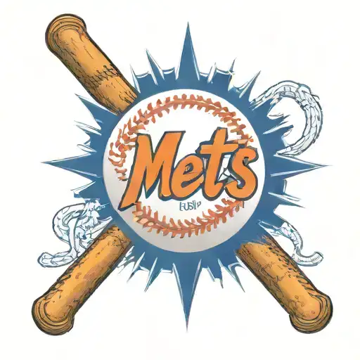 A New York Mets Logo Intertwined With Baseball Stitches