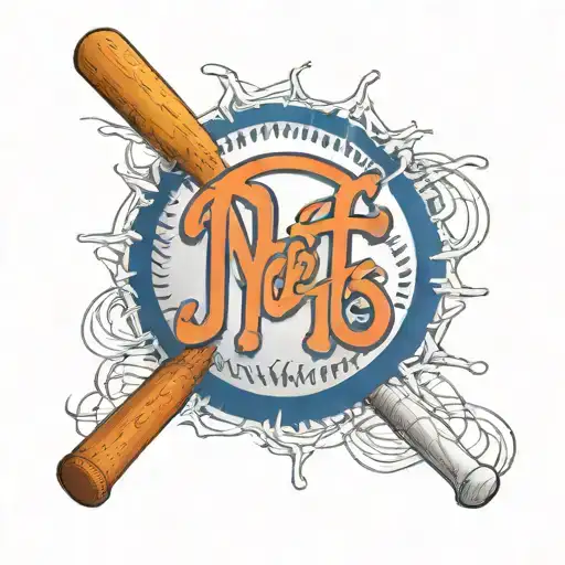 A New York Mets Logo Intertwined With Baseball Stitches