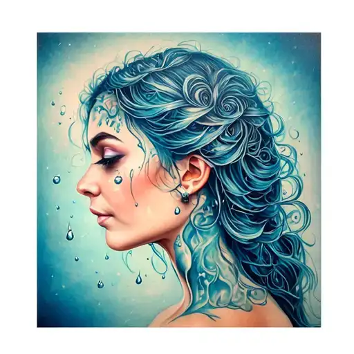 Sky Fell In Love With Her Dew Drops Falling