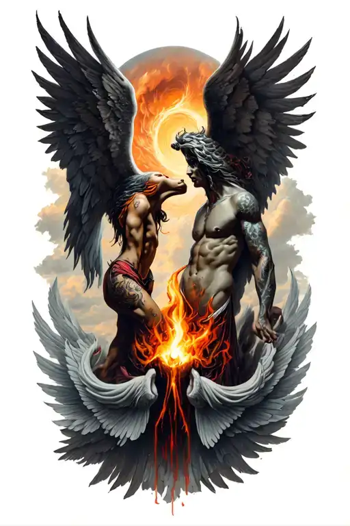 Heaven Vs Hell Leg Sleeve