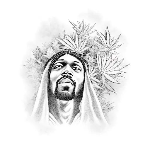 Black Jesus With Marijuana Cannabis