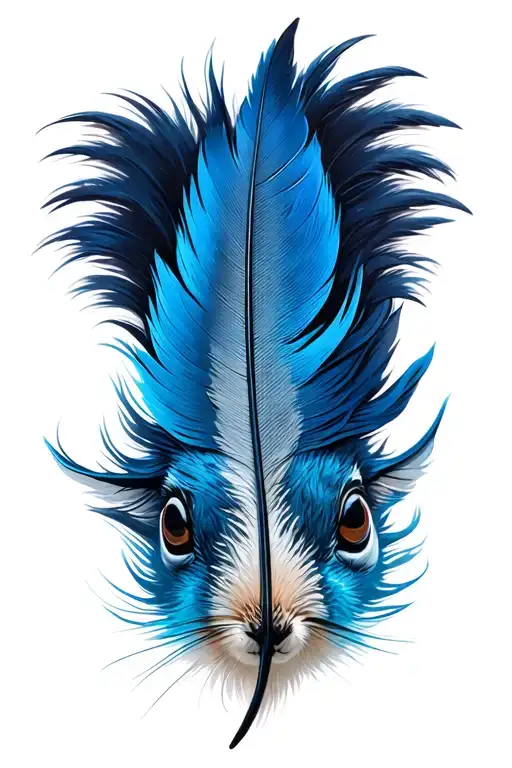 Squirrel Bluejay Feather Transforming