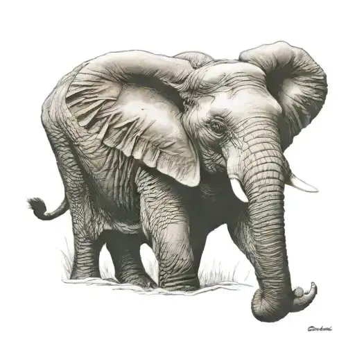 Elephant On Oase