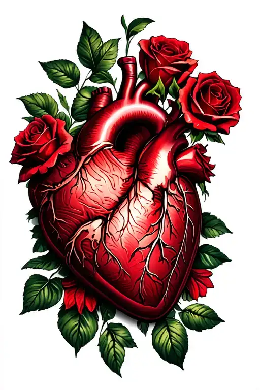 Heart With Roses Surrounded