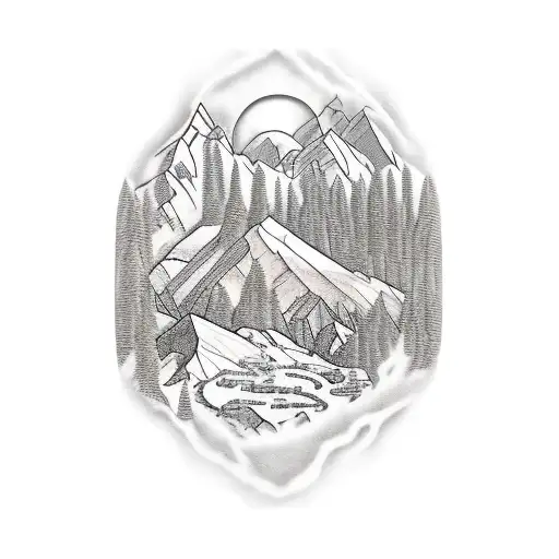 Excavtor And Mountain