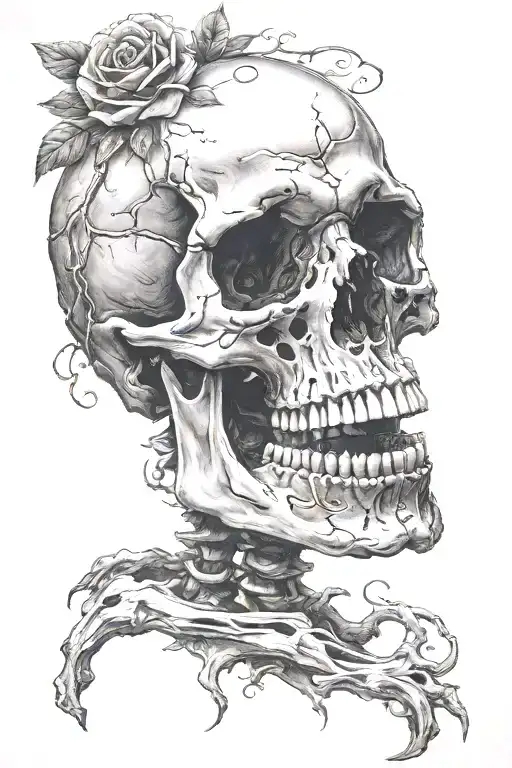 Skull Enjoying Life Tattoo