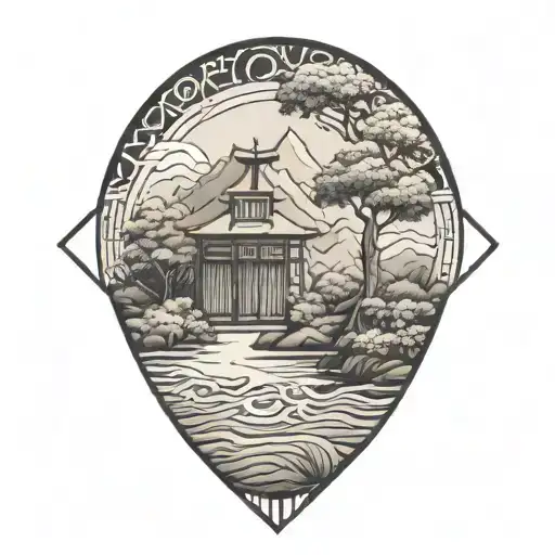 Zen Garden Filled Geometric Pattern Resembling