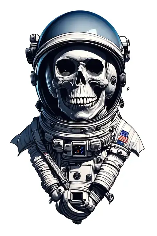 Space Astronaut Skull Wearing