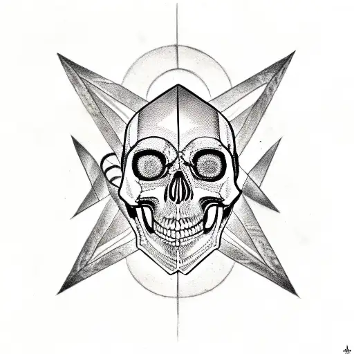 Occult Skull And Snake In Triangle
