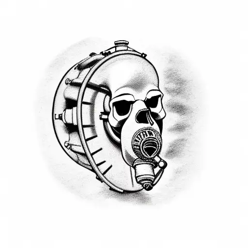 A Skull With A Gas Mask