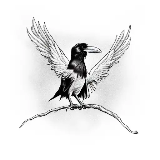 A Raven Holding A Heart-shaped Gemstone In Its Beak