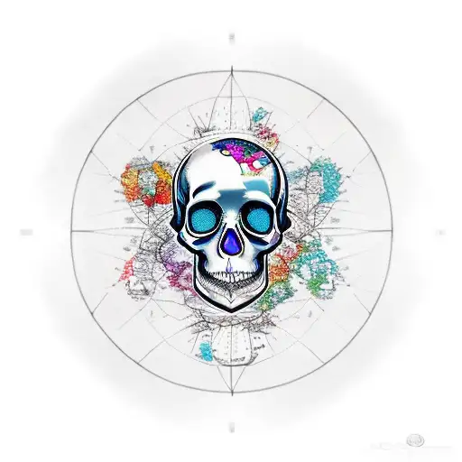 Hourglass Skull World Map Compas
