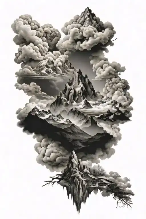 Cloudy Mountain Background