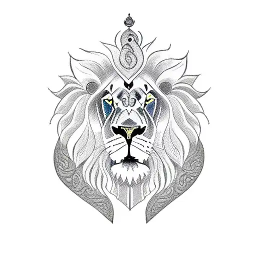 Lion Roaring With A Khanda In Background