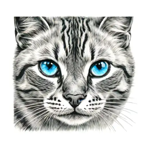 Cat Face With Blue Eyes