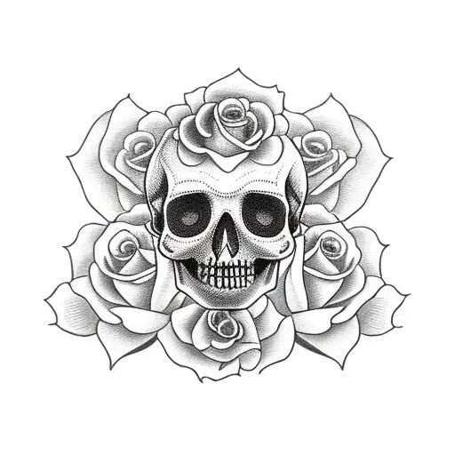 Day Of The Dead Girl Skull With Roses