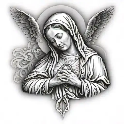 Virgin Mary Praying Grateful