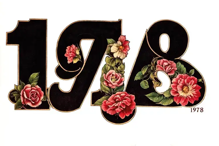 Number Tatto For Year 1970 And 1978 In A Single Tattoo Mini