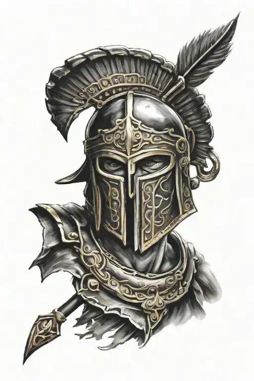 Black Color With Gold Trim Spartan