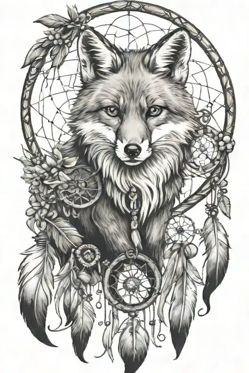 Fox And Dreamcatcher With Two Pendants