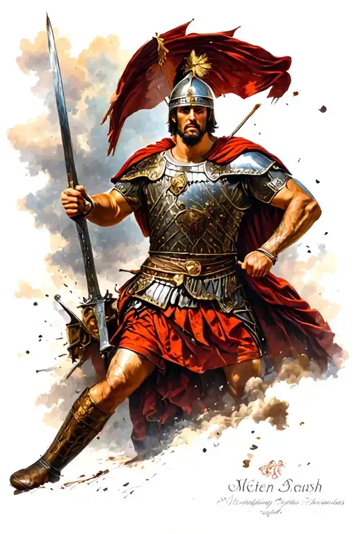 Roman Soldier Coming Out Of Battle Scene