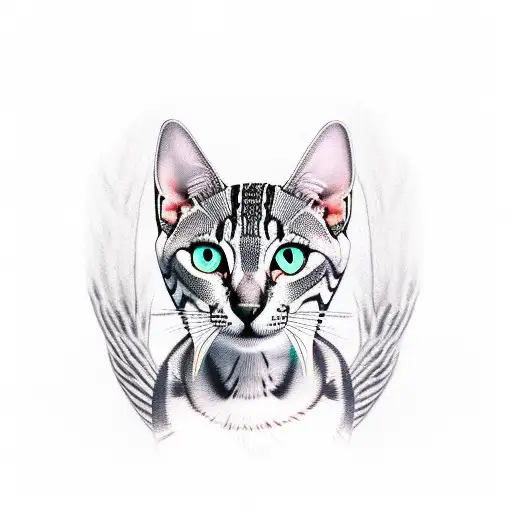 Grey Stripe Egyptian Mau Cat Tail Wrap Around Arm