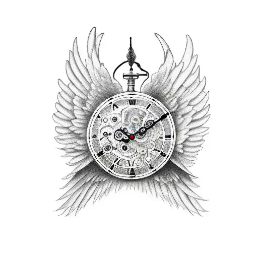 Clock Hourglass Brother Angel Wing
