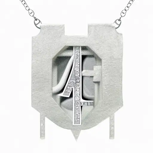 Lock Necklace With The Letter A On It
