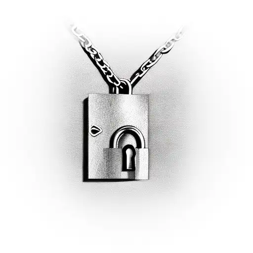 Lock Necklace With An A On It