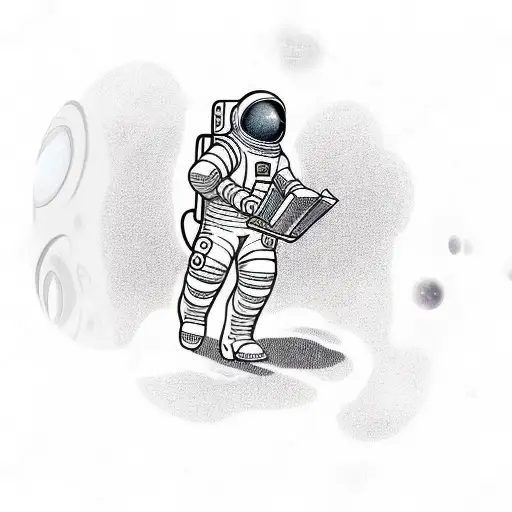 Astronaut Sitting On A Planet Reading A Book