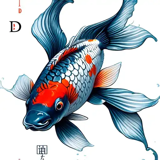 Koi Fish With Initials D