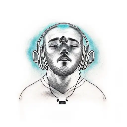 A Whale Wearing Headphones Listening To Music While Riding A Motorcycle