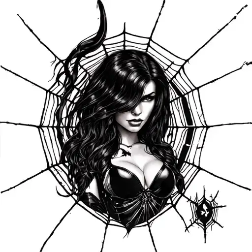 Black Widow With Web