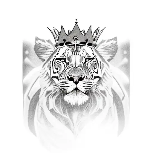 A Realistic Portrait Of A Dj With A Lion And Tiger Crown Symbolizing Power And Creativity