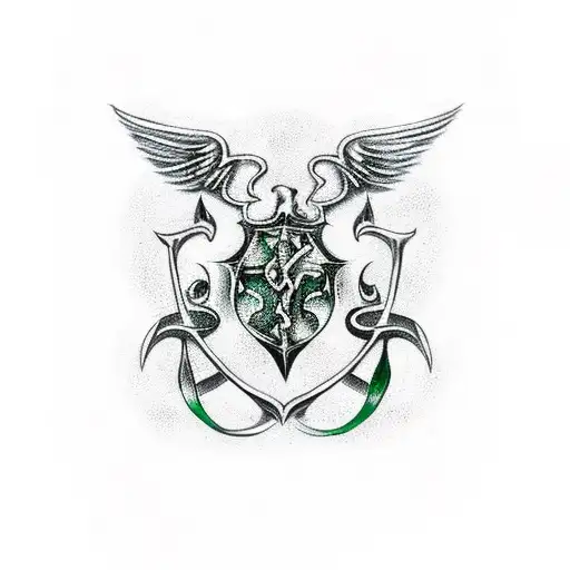 Harry Potter Death Eaters Symbol In Slytherin Design