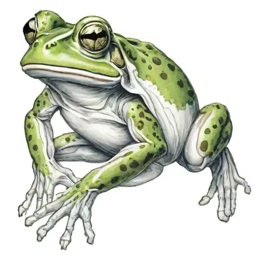 A Realistic Portrait Of A Frog In A White Vest Dancing Ballet