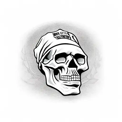 Skull With Beard Wearing Royal Australian Navy Cap