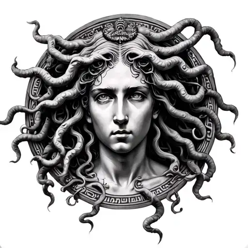 Medusa In Greek Circle