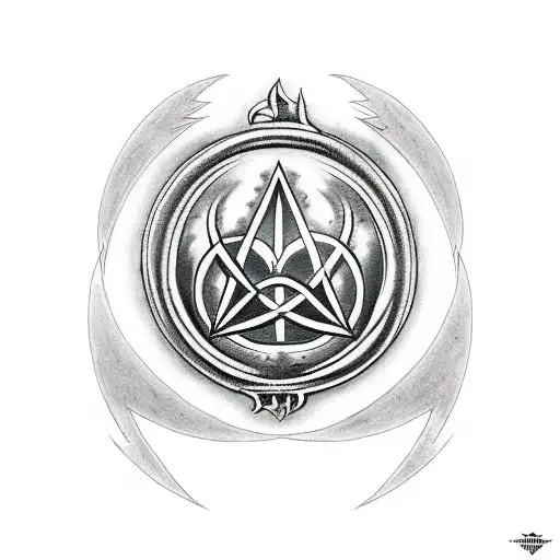 Incorporate The Deathly Hallows Symbol Into A Petroquimico Themed Tattoo Design