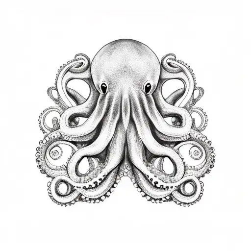 Ocean Theme Goddess Black And White Nautical Octopus