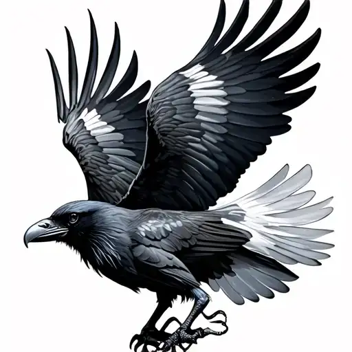 Crow Flying With A Royal Eagle