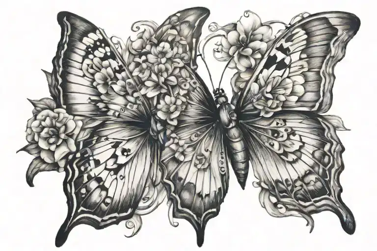 Gemini Zodiac Sign And Butterfly
