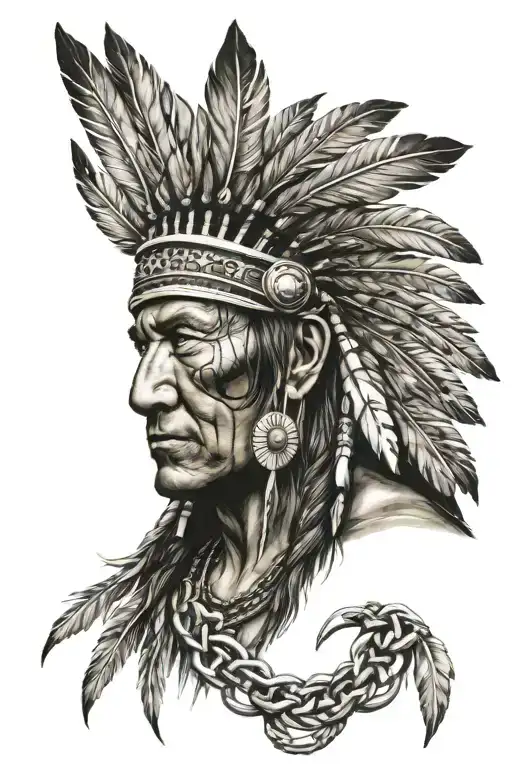 Steel Chains And American Indian Chief