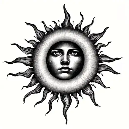 Gradient Sun With Dark In The Middle Surrounded