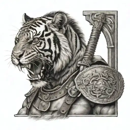 Gladiator Holding An Tiger Head
