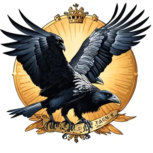 Crow Fights With A Royal Eagle