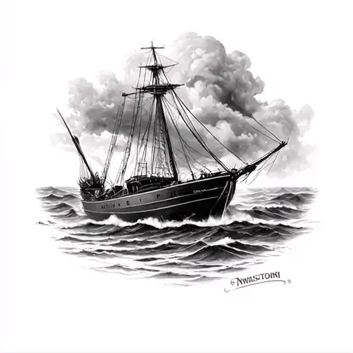 Navigating In The Storm Black And White