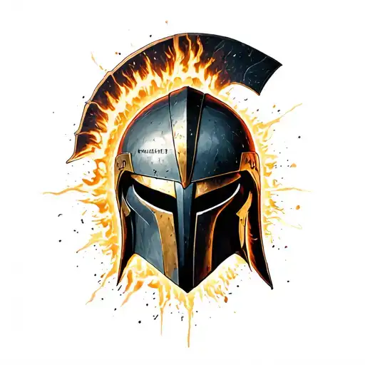 A Spartan Helmet With Vegetas Aura Surrounding It With A Bible Verse On The Left Side Of The Helmet